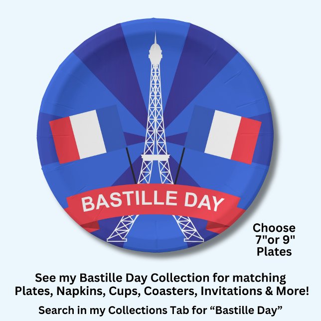 Bastille Day 14th July France French National Day Paper Plate (Creator Uploaded)