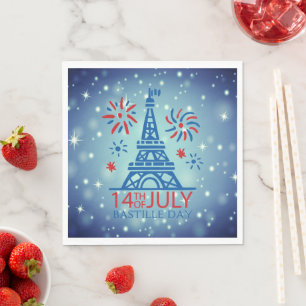 Bastille Day 14th July France French National   Napkin