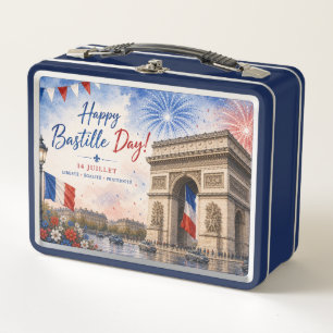 Bastille day Arc de triomphe Paris France firework Metal Lunch Box