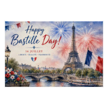 Bastille Day Eiffel Tower River Seine fireworks