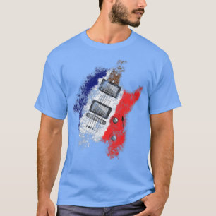 Bastille Day French Flag Electric Guitar Guitarist T-Shirt