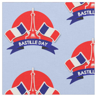 Bastille Day French Flags Eiffel Tower Fabric
