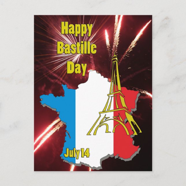Bastille Day July 14 Postcard (Front)