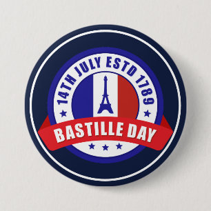 Bastille Day July 14th Celebration  7.5 Cm Round Badge