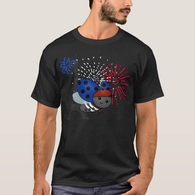 Bastille Day Ladybug, smile T-Shirt (Front)