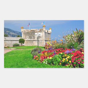 Bastion of Menton in France Rectangular Sticker