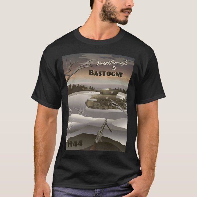 Bastogne 1944 - Battle of the Bulge Travel Poster  T-Shirt (Front)