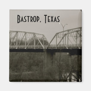 Bastrop, Texas Old Iron Bridge Square Magnet