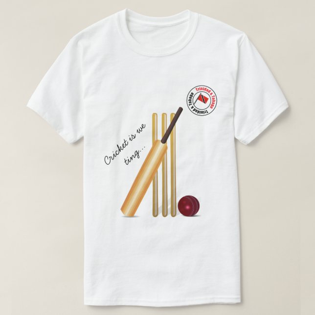 Bat And Ball Trinidad And Tobago Cricket T-Shirt (Design Front)