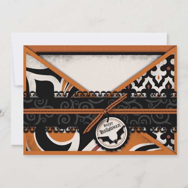 Bat and Wacky Halloween Print Invitation (Front)