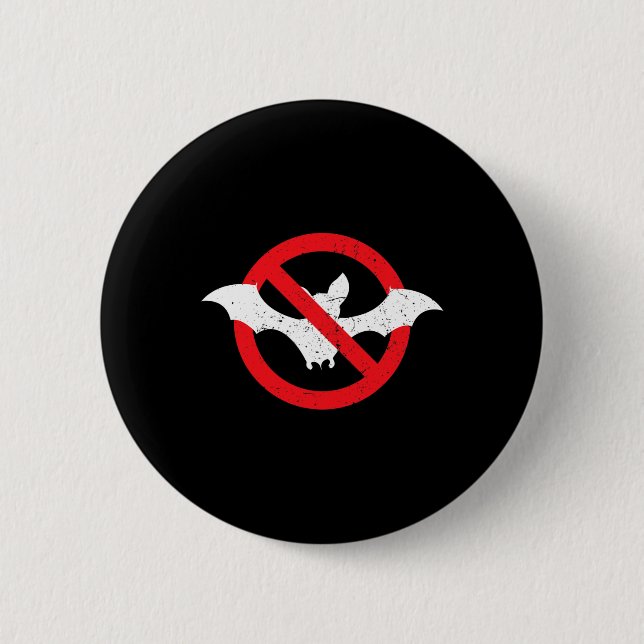 Bat Ban Halloween Vampire Spooky  6 Cm Round Badge (Front)