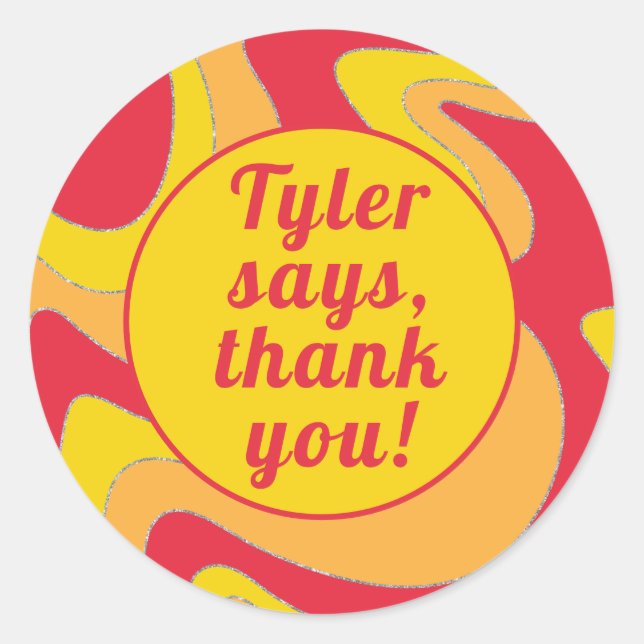 Bat Bar Mitzvah Sticker Round Waves (Front)