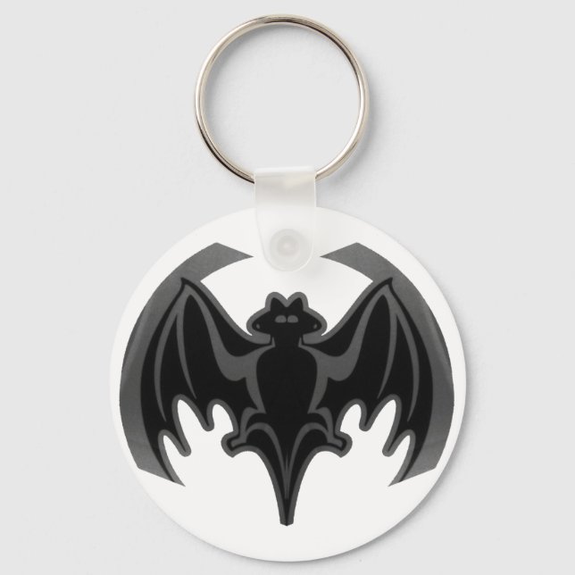 Bat Black Inv The MUSEUM Zazzle Gifts Key Ring (Front)