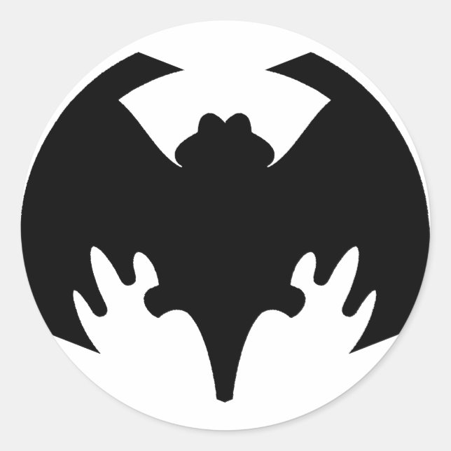 Bat Black The MUSEUM Zazzle Gifts Classic Round Sticker (Front)