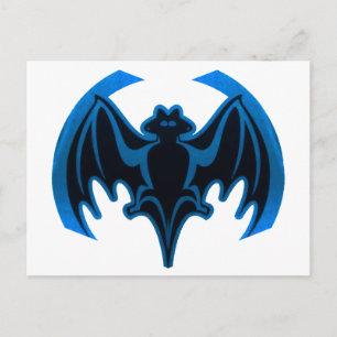 Bat Blue The MUSEUM Zazzle Gifts Postcard