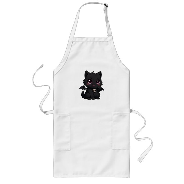 - "Bat Cat Blaze" Long Apron (Front)