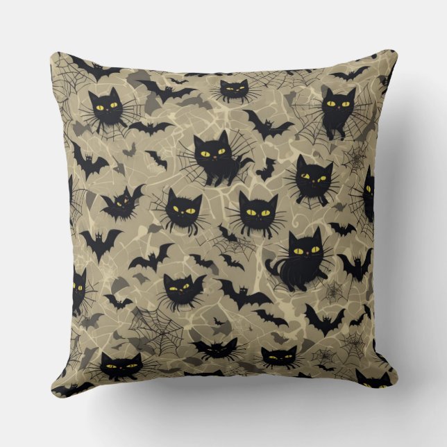 Bat Cat Design Cushion (Back)