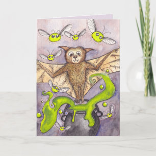 Bat & Cauldron Halloween Card