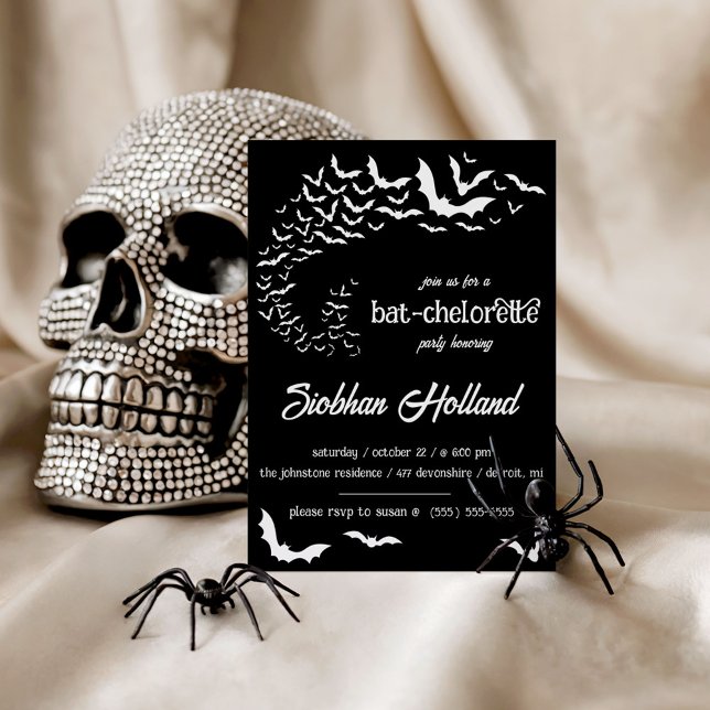 Bat-chelorette Halloween Themed Bachelorette Party Invitation (Creator Uploaded)