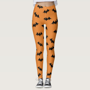 Bat Confetti Leggings Black/Orange