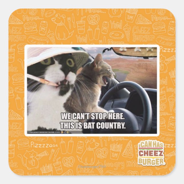 Bat country square sticker (Front)