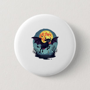 Bat Cow at Midnight 6 Cm Round Badge