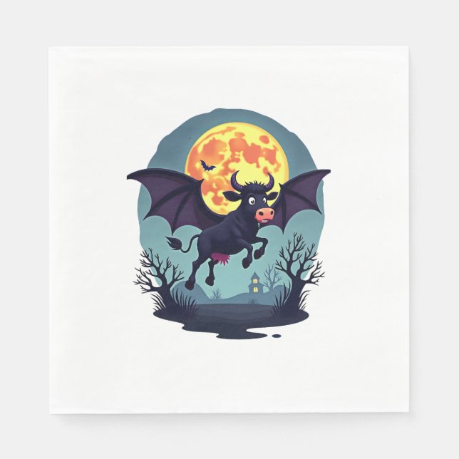 Bat Cow at Midnight Napkin (Front)