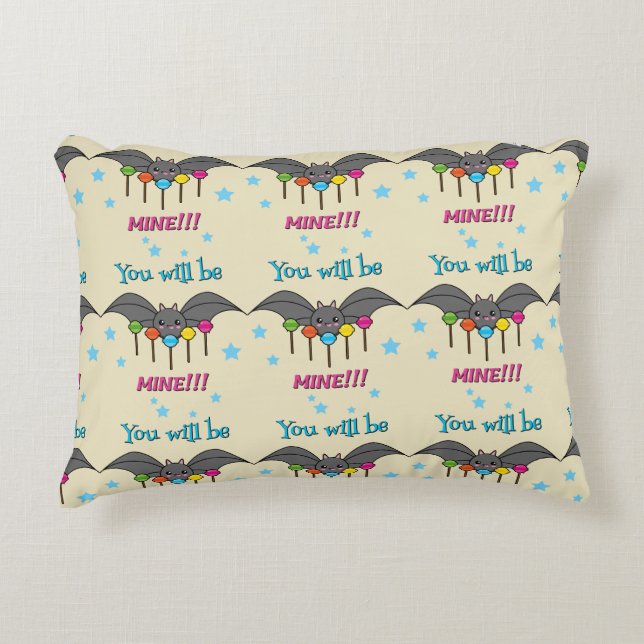 Bat Craving Lollipops - You Will Be Mine Decorative Cushion (Front)