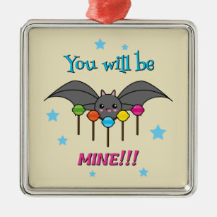 Bat Craving Lollipops - You Will Be Mine Metal Tree Decoration
