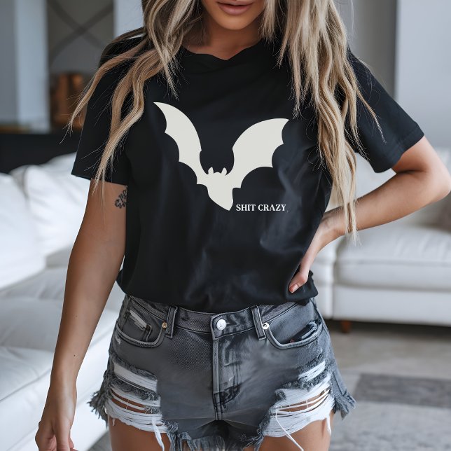 Bat Crazy Funny Halloween Minimal  Tri-Blend Shirt (Creator Uploaded)
