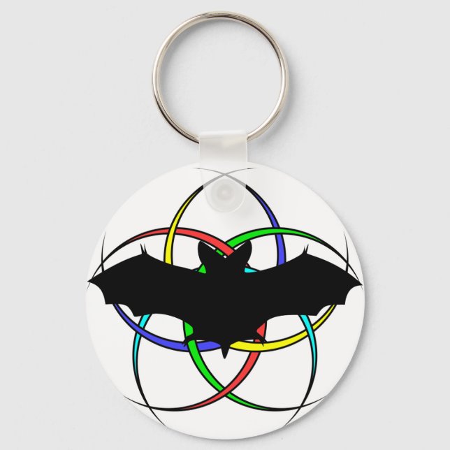 Bat Crescent Design Key Ring (Front)