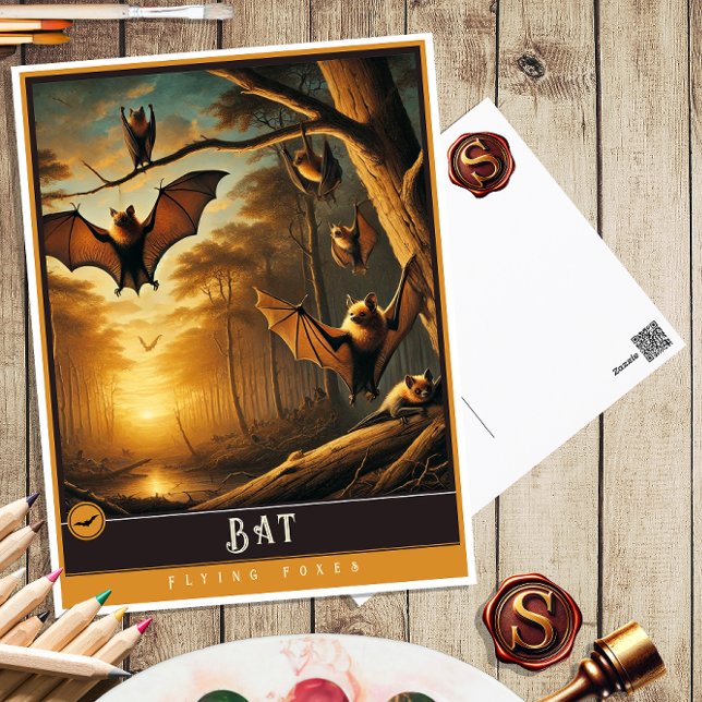 Bat | Cute Family Vintage Animal Postcard (Creator Uploaded)