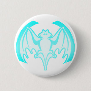Bat Cyan Inv The MUSEUM Zazzle Gifts 6 Cm Round Badge