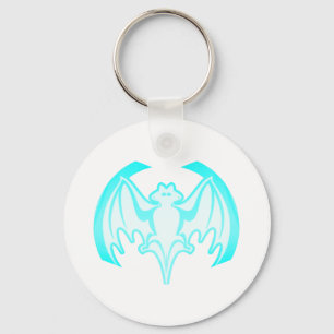 Bat Cyan Inv The MUSEUM Zazzle Gifts Key Ring