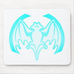 Bat Cyan Inv The MUSEUM Zazzle Gifts Mouse Pad