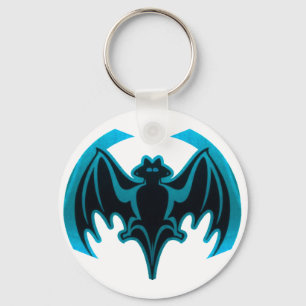 Bat Cyan The MUSEUM Zazzle Gifts Key Ring