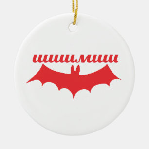 bat cyrillic ceramic tree decoration