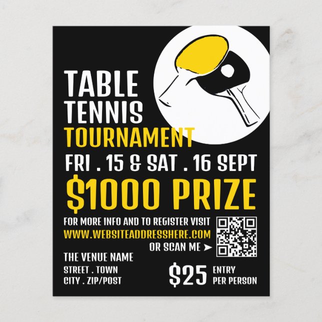Bat Design, Table Tennis Tournament Flyer (Front)