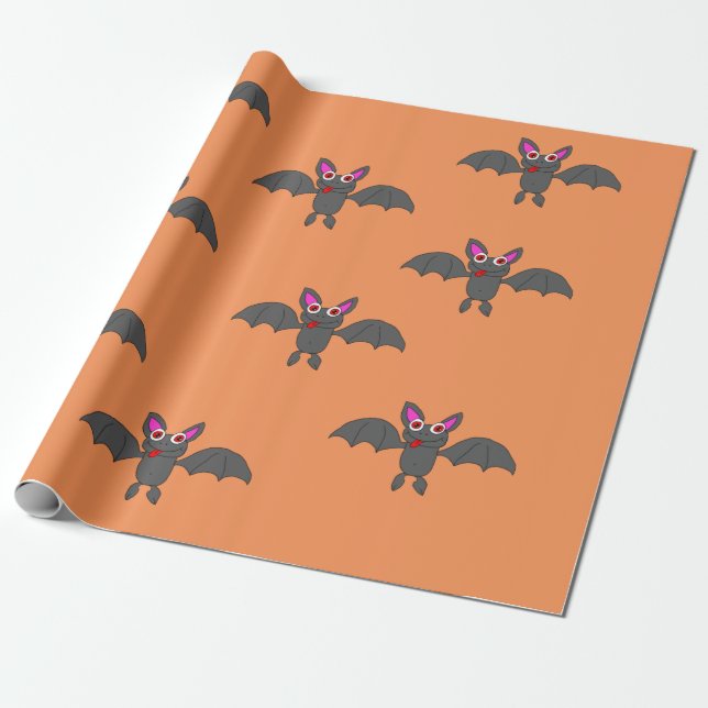 Bat design wrapping paper (Unrolled)