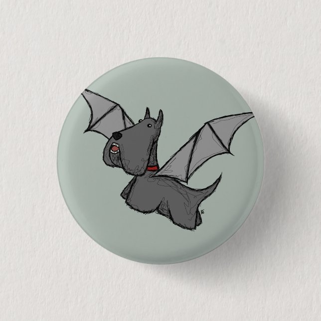 Bat Dog 3 Cm Round Badge (Front)