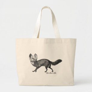 Bat eared fox large tote bag
