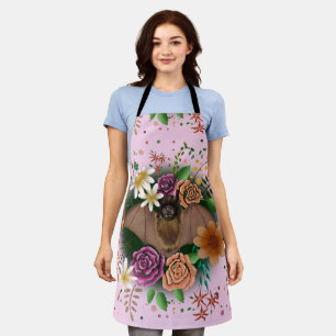 Bat Flowers Floral Botanical Apron