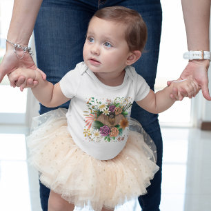 Bat Flowers Floral Botanical  Baby Bodysuit