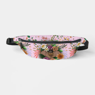 Bat Flowers Floral Botanical Bum Bags