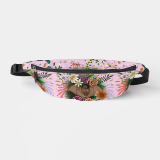 Bat Flowers Floral Botanical  Bum Bags