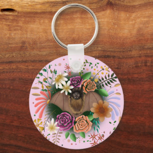 Bat Flowers Floral Botanical Key Ring
