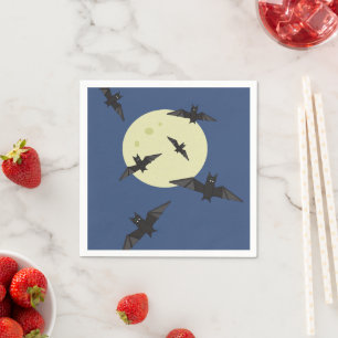 Bat flying in the moon napkin