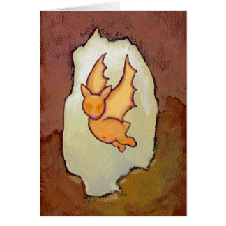 Bat for Tomorrow - flying brown bat painting art