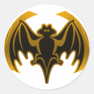 Bat Gold The MUSEUM Zazzle Gifts Classic Round Sticker