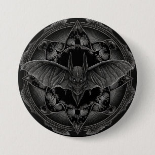Bat Gothic Dark, Ai Generated Design 7.5 Cm Round Badge